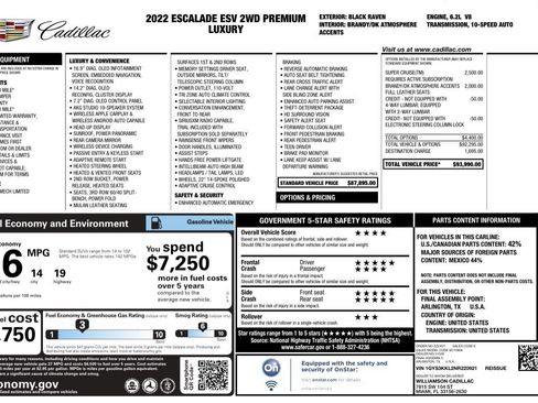 Used 2022 Cadillac Escalade ESV Premium Luxury image 3