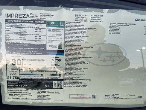 New 2025 Subaru Impreza 2.0i image 10