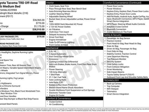 Used 2020 Toyota Tacoma TRD Off-Road w/ Technology Package image 5