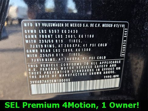Used 2019 Volkswagen Tiguan SEL Premium w/ 3rd Row Seat Package image 19