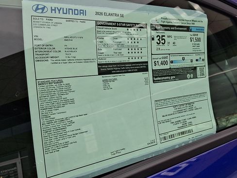 New 2026 Hyundai Elantra SE image 11