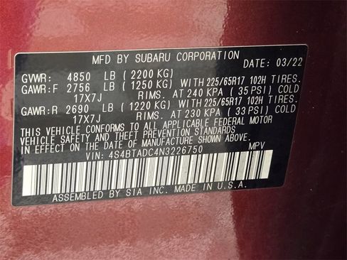 Certified 2022 Subaru Outback Premium image 19