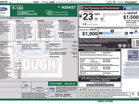 Certified 2023 Ford F150 Platinum w/ Equipment Group 701A High image 44
