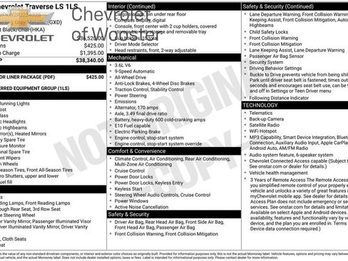 Used 2023 Chevrolet Traverse LS w/ LPO, Floor Liner Package AWD/4WD image 1