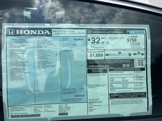 New 2026 Honda Accord LX image 19