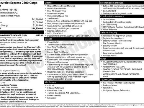 Used 2025 Chevrolet Express 2500 w/ Driver Convenience Package image 20