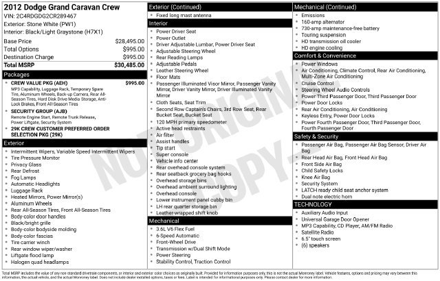 Used 2012 Dodge Grand Caravan Crew w/ Crew Value Pkg FWD image 31