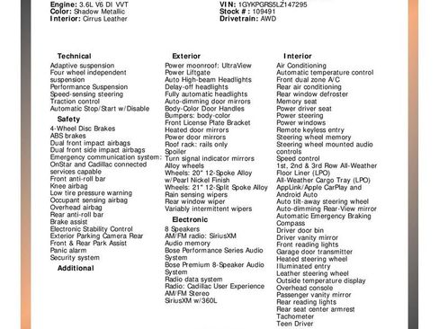 Used 2020 Cadillac XT6 Sport w/ LPO, Floor Liner Package image 34