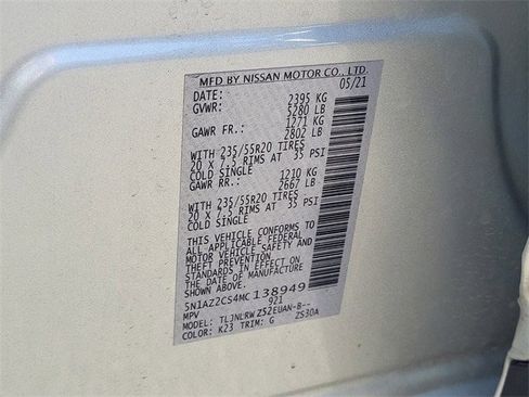 Certified 2021 Nissan Murano SL w/ SL Moonroof Package image 29