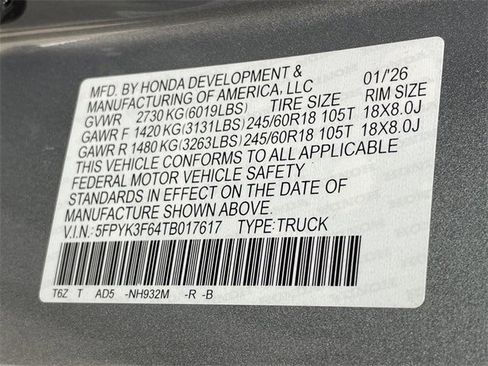 New 2026 Honda Ridgeline TrailSport image 27