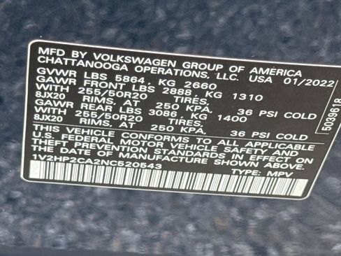 Used 2022 Volkswagen Atlas SE w/ Black Wheel Package AWD/4WD image 29