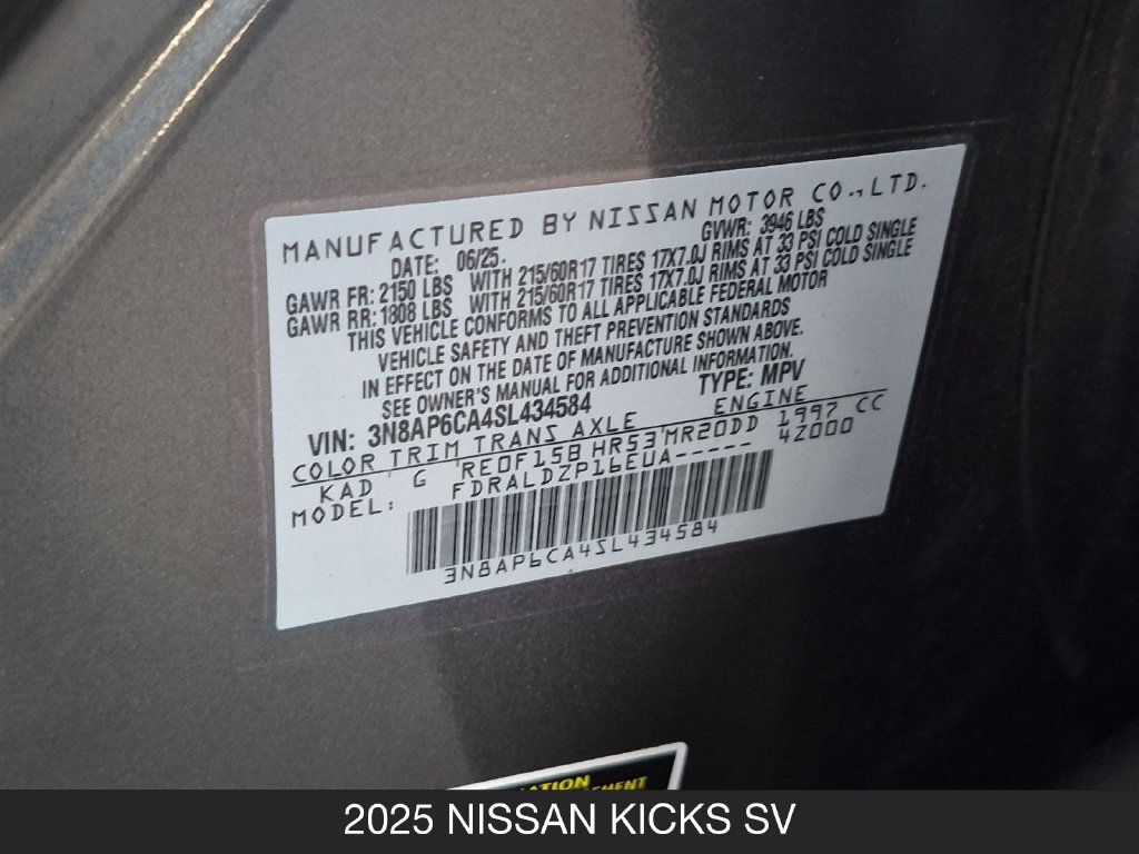 Certified 2025 Nissan Kicks SV FWD image 25