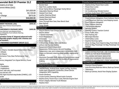 Used 2020 Chevrolet Bolt Premier w/ Infotainment Package image 2