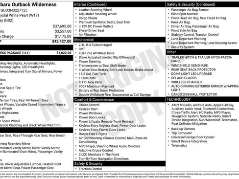 Used 2022 Subaru Outback Wilderness w/ Wilderness Package image 4