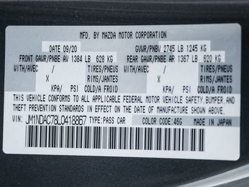 Used 2020 MAZDA MX-5 Miata Club w/ Brembo/BBS Recaro Package image 82