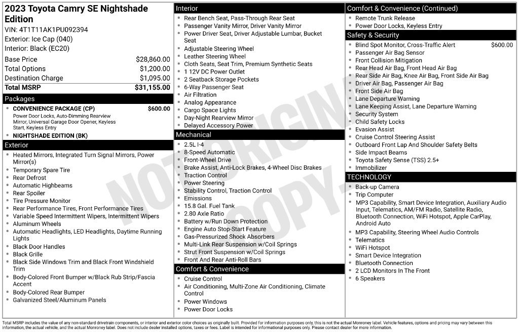 Certified 2023 Toyota Camry SE w/ Convenience Package FWD image 29