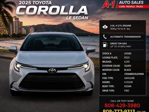 Used 2025 Toyota Corolla LE FWD image 1