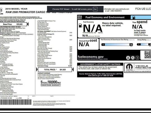 Used 2019 RAM ProMaster 2500 w/ Mopar Trailer Tow Group image 7