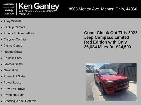 Used 2022 Jeep Compass Limited w/ (RED) Package AWD/4WD image 5