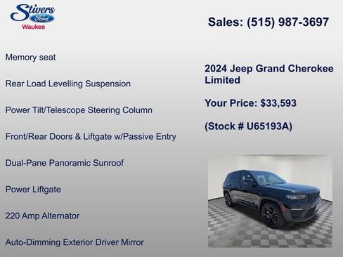 Used 2024 Jeep Grand Cherokee Limited w/ Luxury Tech Group II AWD/4WD image 34