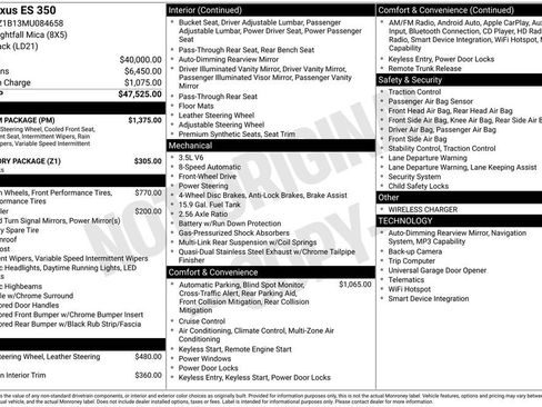 Used 2021 Lexus ES 350 w/ Premium Package image 7