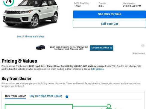 Used 2019 Land Rover Range Rover Sport HSE AWD/4WD image 15