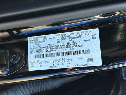 Used 2022 Ford F150 Platinum w/ Equipment Group 701A High AWD/4WD image 30