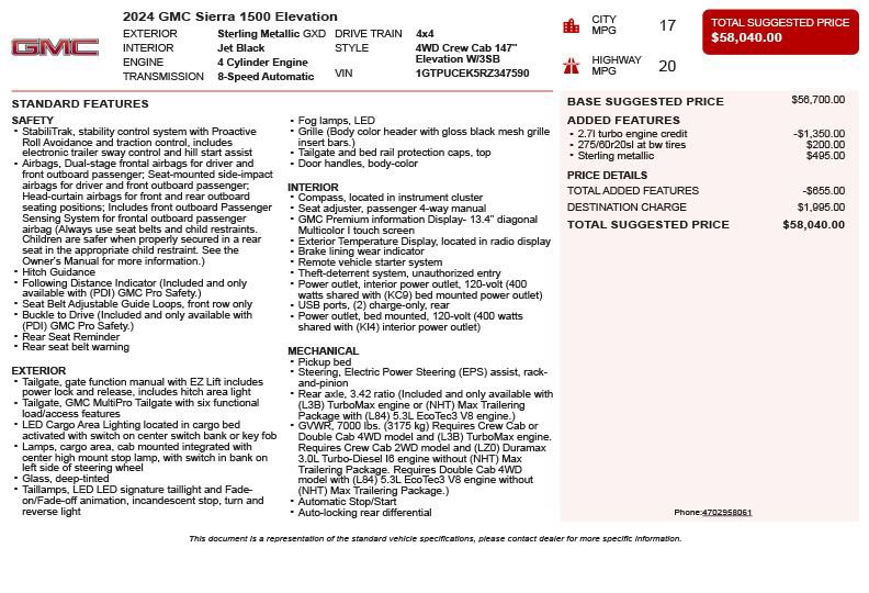 Used 2024 GMC Sierra 1500 Elevation AWD/4WD image 3