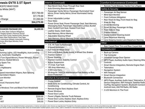 Used 2024 Genesis GV70 3.5T Sport w/ Sport Advanced Package AWD/4WD image 24
