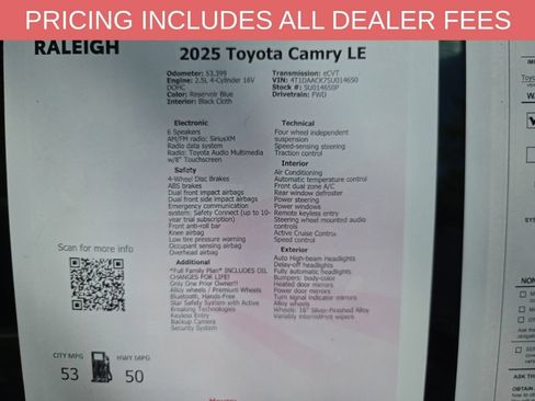 Used 2025 Toyota Camry LE FWD image 10