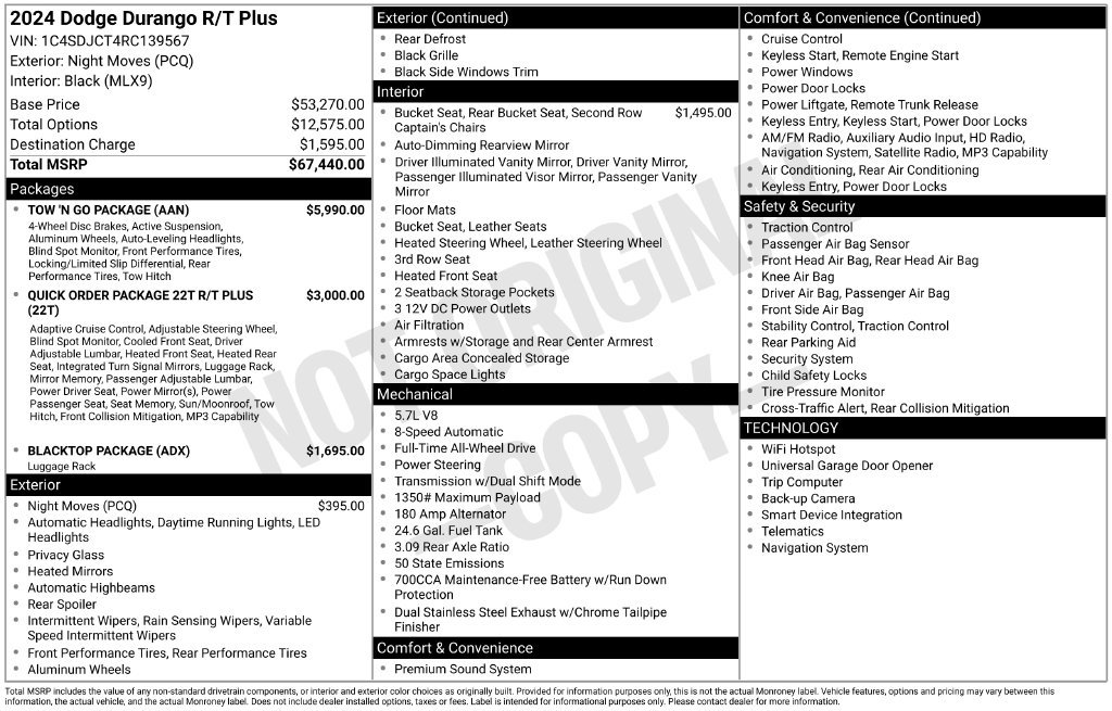 Used 2024 Dodge Durango R/T w/ Tow 'N Go Package AWD/4WD image 48