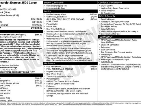 Used 2020 Chevrolet Express 3500 Extended w/ Driver Convenience Package RWD image 16