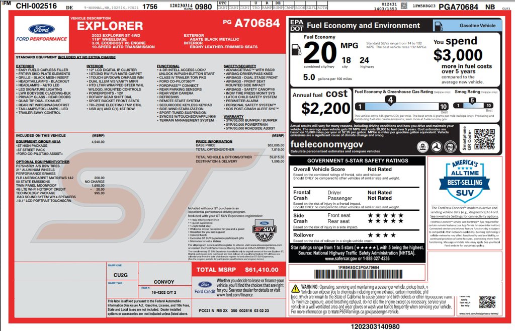 Used 2023 Ford Explorer ST w/ Equipment Group 401A AWD/4WD image 81