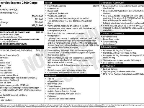 Used 2016 Chevrolet Express 2500 RWD image 1