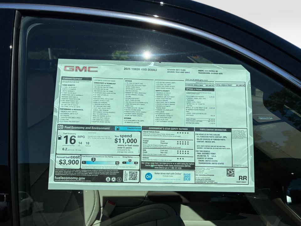 New 2026 GMC Yukon Denali w/ Sun & Power Step Package AWD/4WD image 33