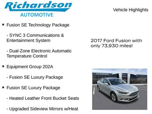 Used 2017 Ford Fusion SE w/ Fusion SE Technology Package FWD image 11