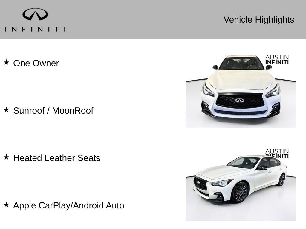 Certified 2023 INFINITI Q50 Red Sport 400 RWD image 3
