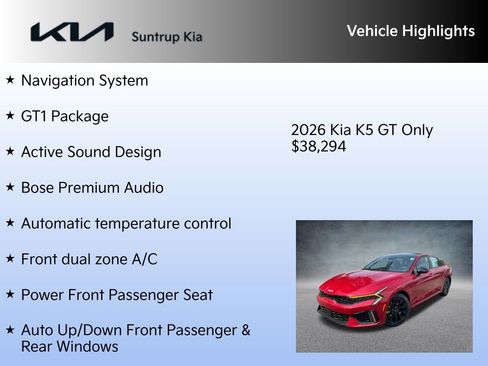 New 2026 Kia K5 GT w/ GT1 Package image 7