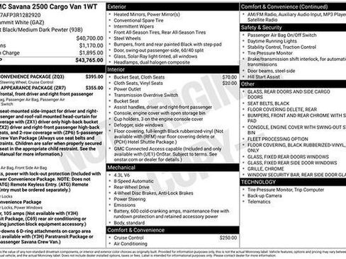 Used 2024 GMC Savana 2500 w/ Driver Convenience Package image 5