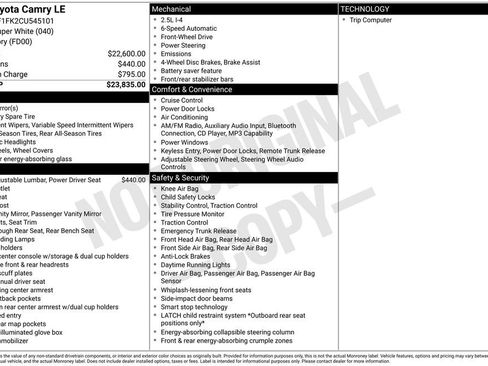 Used 2012 Toyota Camry LE image 6