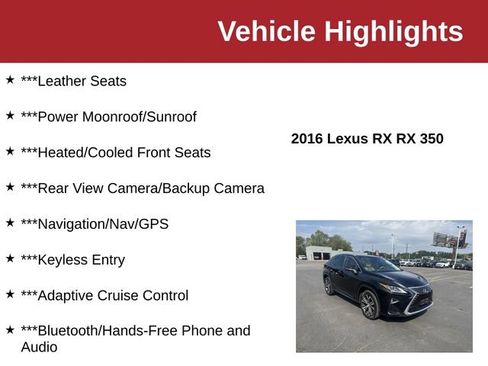 Used 2016 Lexus RX 350 AWD w/ Premium Package image 10