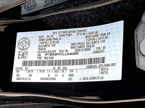 Used 2020 Ford Ranger Lariat w/ Equipment Group 501A Mid AWD/4WD image 35