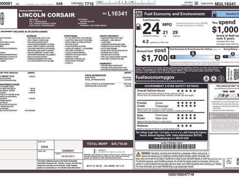 Used 2021 Lincoln Corsair Standard w/ Premium Package image 6