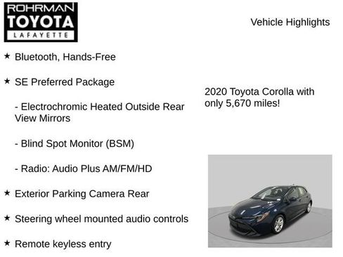 Used 2020 Toyota Corolla SE w/ SE Preferred Package FWD image 8