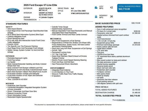 Used 2025 Ford Escape ST-Line Elite w/ Premium Technology Package image 39