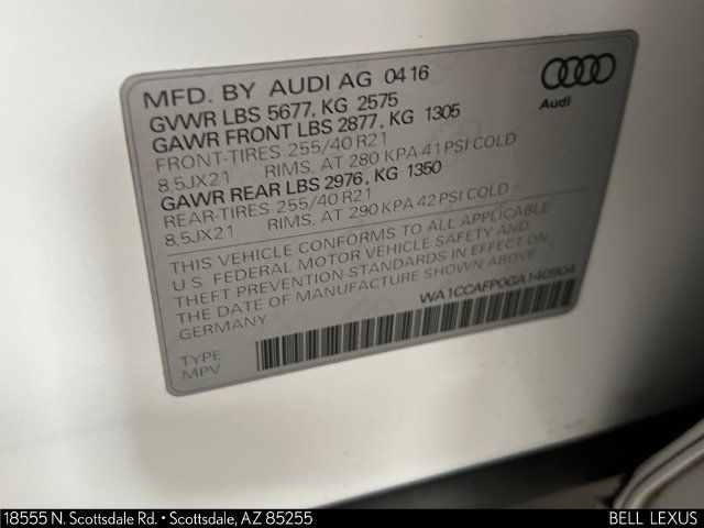 Used 2016 Audi SQ5 Premium Plus w/ Technology Package AWD/4WD image 30