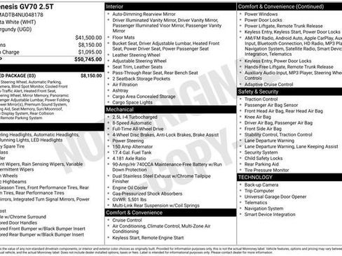 Used 2022 Genesis GV70 2.5T w/ Advanced Package image 44