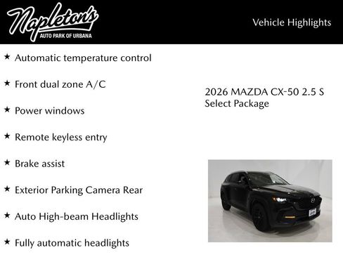 New 2026 MAZDA CX-50 AWD 2.5 S w/ Select Package image 15