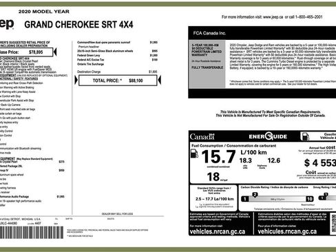 Used 2020 Jeep Grand Cherokee SRT image 9
