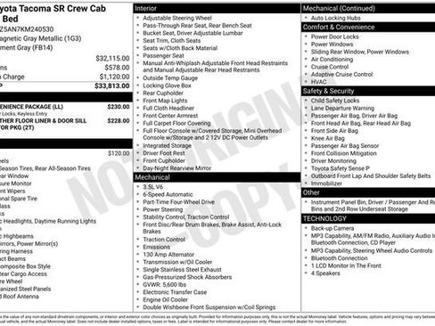 Certified 2019 Toyota Tacoma SR w/ SR Convenience Package AWD/4WD image 30